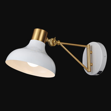 Lynn 15" Swing Arm Modern Midcentury Iron USB Charging Port LED Sconce - JONATHAN Y